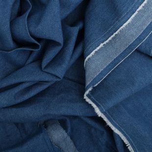 100% Cotton Denim Dressmaking Fabric - Washed 8oz Medium