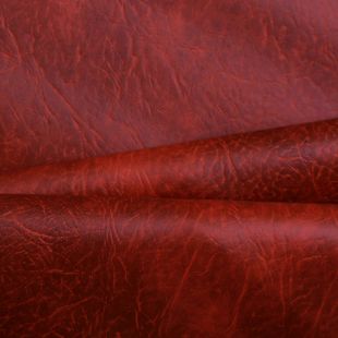 Luxury Faux Leather Fire Retardant Upholstery Fabric - Claret Red