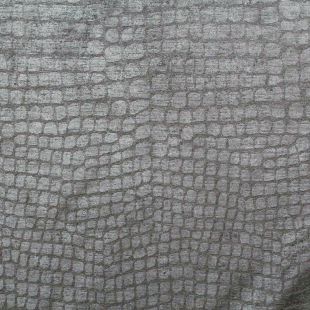 Dundee Crocodile Upholstery Velvet Charcoal