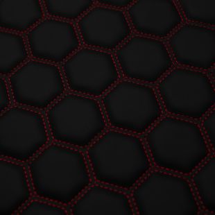 Hexagon Quilted 8mm Foam Backed Faux Leather Fabric - Red