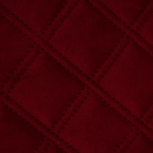 Double Stitch Diamond Quilted Velvet - Red