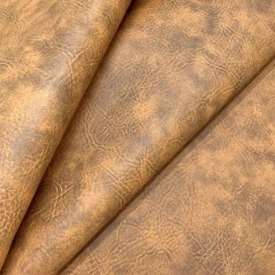 Luxury Faux Leather Fire Retardant Upholstery Fabric - Honey Brown