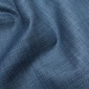 Soft Plain Linen Look Designer Upholstery Fabric Midnight Blue