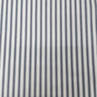 Vintage 100% Cotton Woven Ticking Stripe Furniture Fabric - Pastel Blue