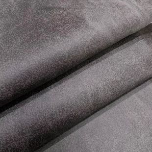 Nevada Antique Leather Suede Upholstery Fabric Steel Grey