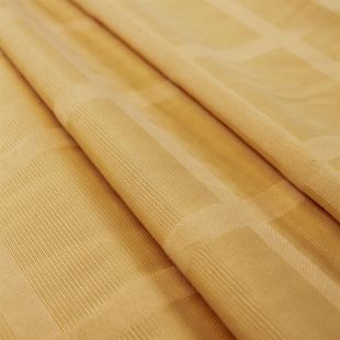 Gold Ribbed Semi Plain Check Clearance Fabric