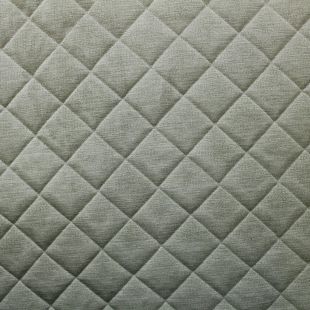 Light Grey Quilted Diamond Stitch Chenille Upholstery Furnishing Fabric