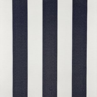 Water Repellent Outdoor Canvas Fabric Navy Blue Striped - Min Order 5 Metres