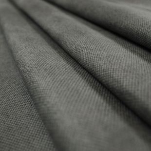Steel Grey Cross Weave Velvet Chenille Upholstery Furnishing Fabric