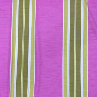 Pink and Green Stripe Lightweight Furnishing Fabric