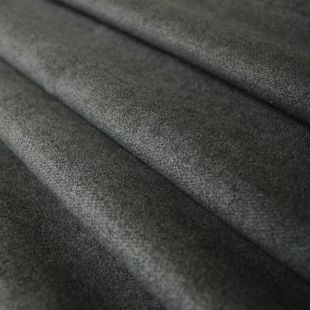 Black Low Pile Chenille Curtains Soft Furnishing Fabric