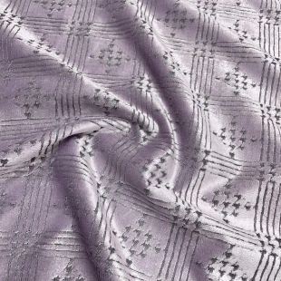 Raised Velvet Geometric Square Upholstery Fabric - Purple