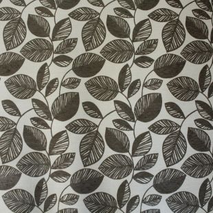 Crossman Mocha Raised Chenille Floral Leaf Chenille Sofa Fabric