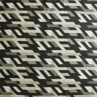 Black Grey Woven Geometric Upholstery Furnishing Fabric