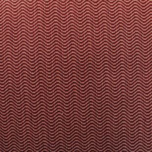 Red Cream Wavy Flame Stitch Velvet Fabric