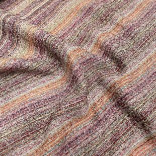 Bohemian Boucle Stripe Upholstery Fabric - Multicoloured