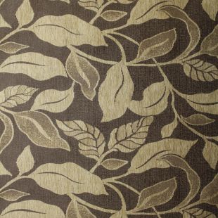 Mocha Brown Beiege Large Floral Leaf Chenille Fabric