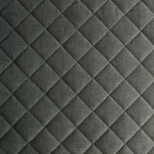 Grey Quilted Velvet Upholstery Furnishing Fabric