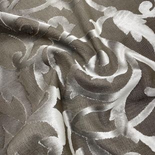 Anvers Mink Velour Damask Upholstery Furnishing Fabric