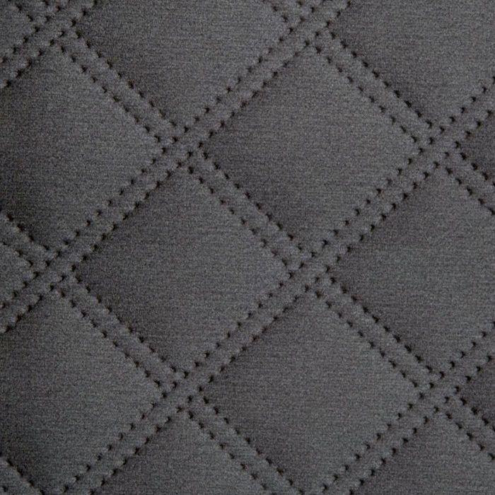 Double Stitch Diamond Embossed Velvet Upholstery Fabric - Anthracite