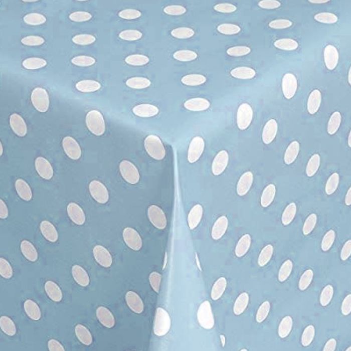 Large Polka Dot Pvc Oilcloth Vinyl Fabric Wipe Clean Tablecloths